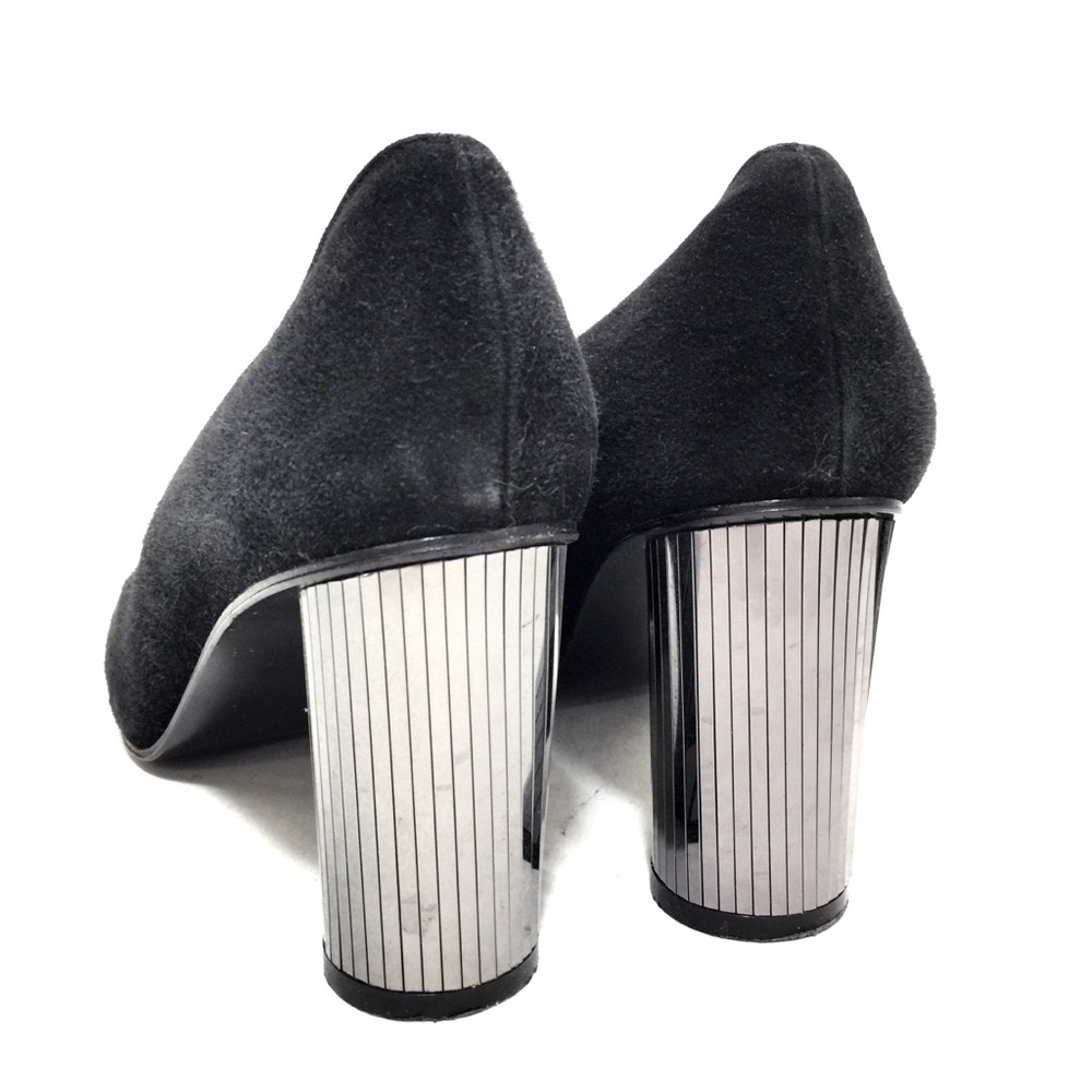 Vintage Stuart Weitzman Black Suede Mirror Pumps